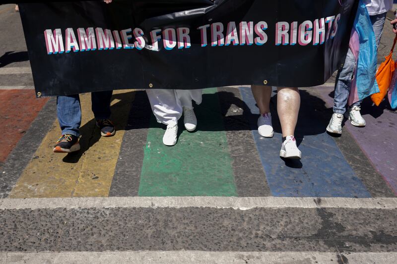Marchers at the Trans and Intersex Pride event in Dublin.  Photograph: Chris Maddaloni