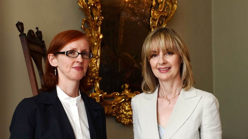 Roisin Heneghan left and Susan Keating photographed in the National Gallery of Ireland at the launch of the Ireland at Venice Architecture exhibition in the 13th Architecture Biennale in Venice.Photograph: Brenda Fitzsimons / THE IRISH TIMES