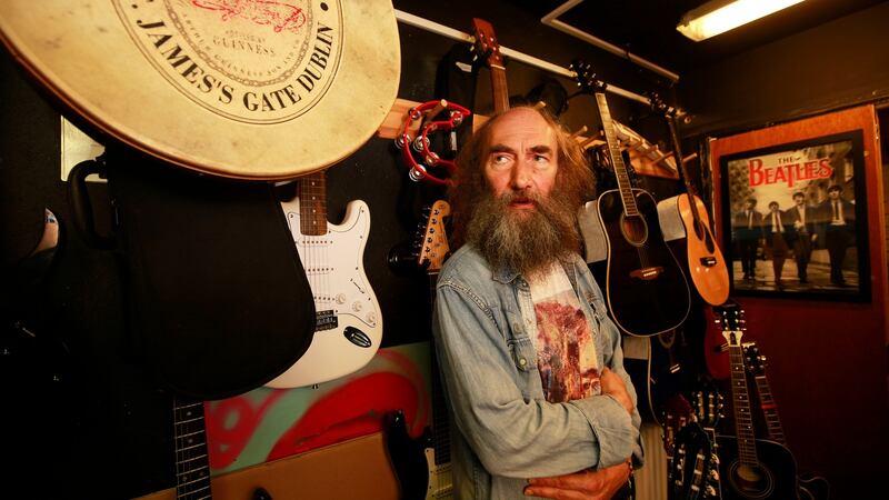 John White, a lifetime musician, teachers at the Swan Youth Service in St Agatha’s Hall, Dunne Street, North Strand, Dublin. Photograph: Nick Bradshaw