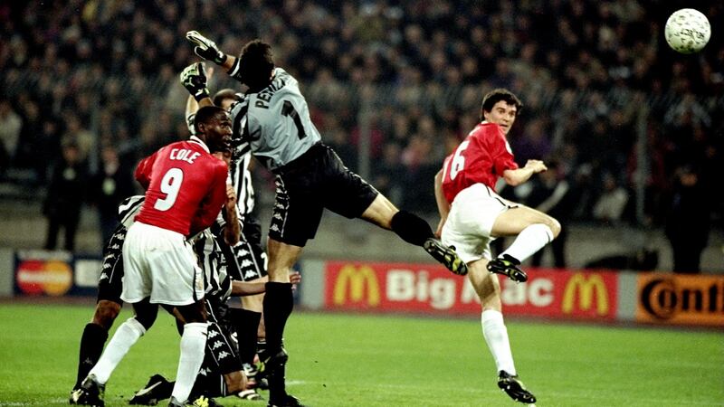 Roy Keane guided Manchester United past Juventus and into the 1999 European Cup final, which he missed due to suspension. Photograph: Ross Kinnaird/Allsport
