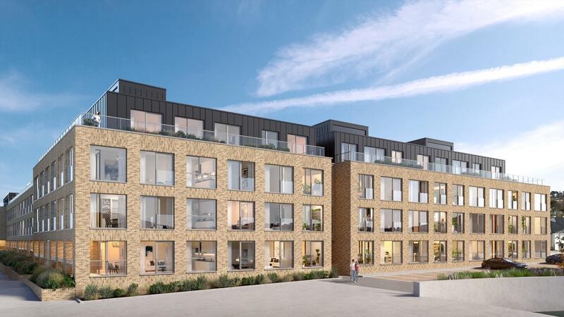 Computer generated rendering of new apartments at Rowan Point at Marina Village