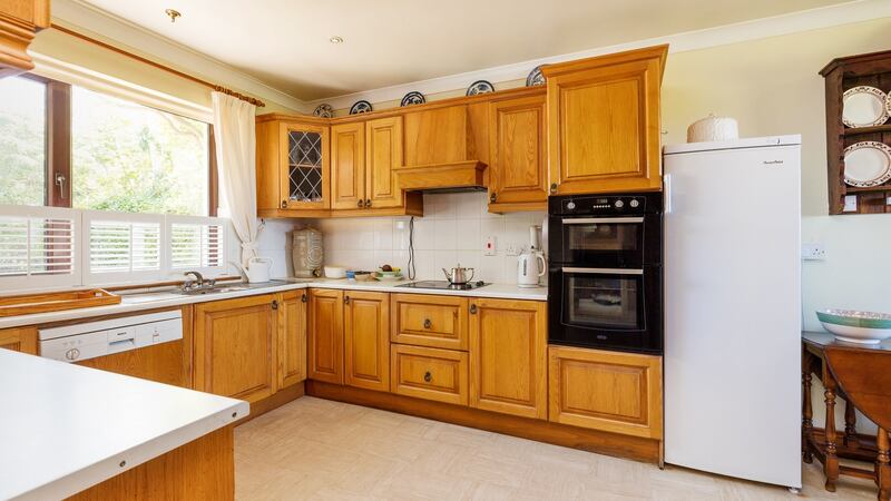 The eat-in kitchen runs from front to back