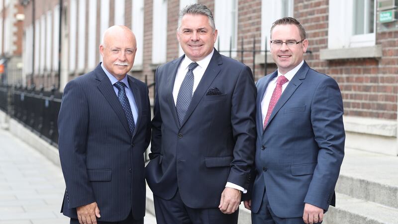 Paul McNamara (left) with Declan Stone, Colliers International’s managing director, and Emmett Page, director of valuation and advisory. Photography: Jason Clarke