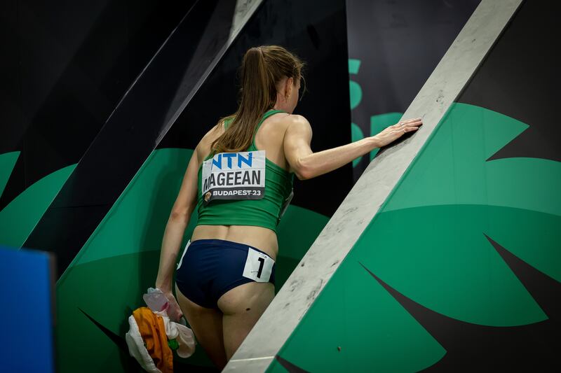 Ciara Mageean leaves the scene after her fourth-place finish at the World Championships. 'When I met Helen [Clitheroe] in the tunnel, and just started crying. I really was that disappointed, heartbroken.' Photograph: Morgan Treacy/Inpho 