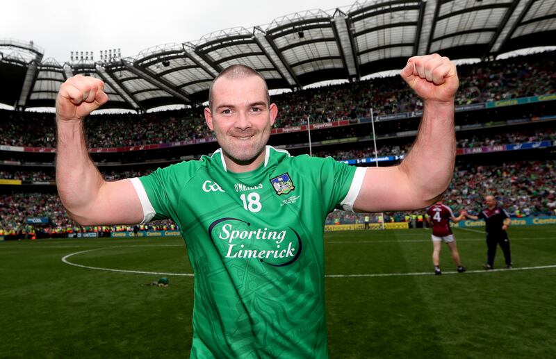 Tom Condon celebrates the victory over Galway in 2018, Limerick's first senior All-Ireland win in 45 years. Photograph: James Crombie/Inpho 