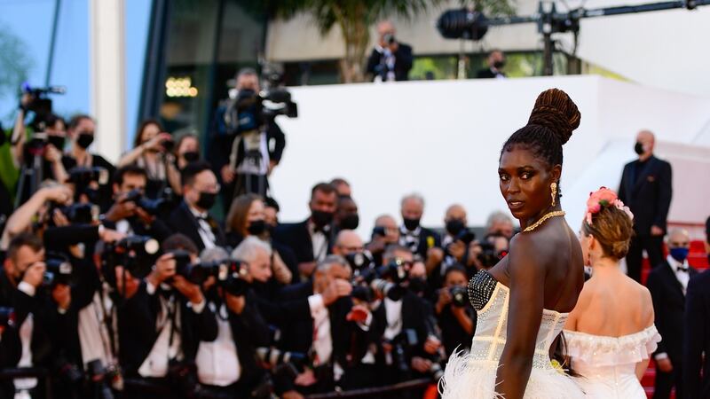 Jodie Turner-Smith arrives for the screening of Stillwater at  the 74th annual Cannes Film Festival. Photograph: Caroline Blumberg/EPA