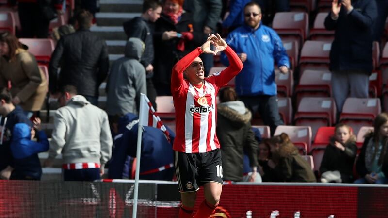 Wahbi Khazri celebrates after scoring their first goal against West Ham but the striker has been increasingly marginalised. Photo: Scott Heppell/Reuters