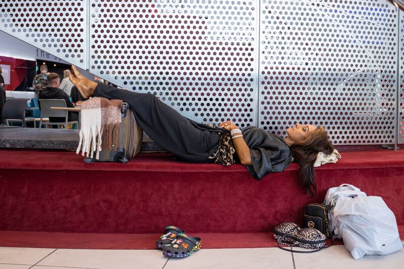 Natalie Bradbury relaxes before competing at the event. Photograph: Tom Honan