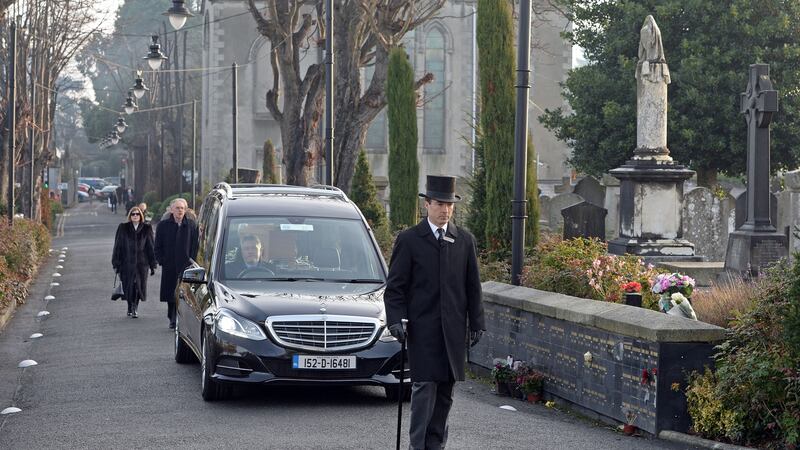 The funeral of businesswoman Gillian Bowler at Mount Jerome in Dublin. Photograph: Eric Luke