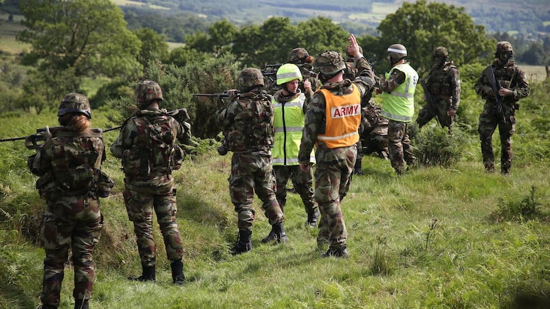 It appears the troops are moving randomly down the Glen but it is all carefully choreographed. Photograph: Nick Bradshaw