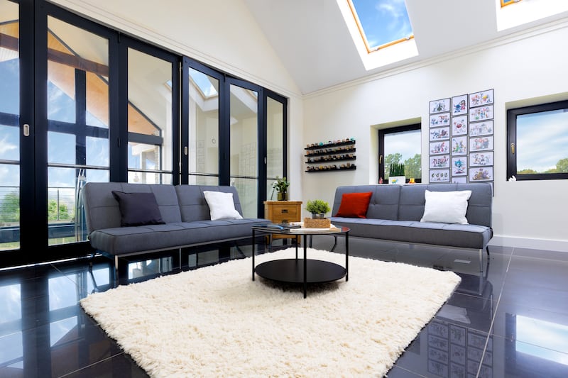 Mezzanine living area. Photograph: James Osborne