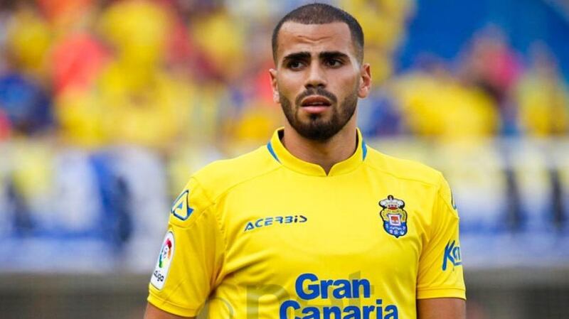 Oussama Tannane in action for Las Palmas.