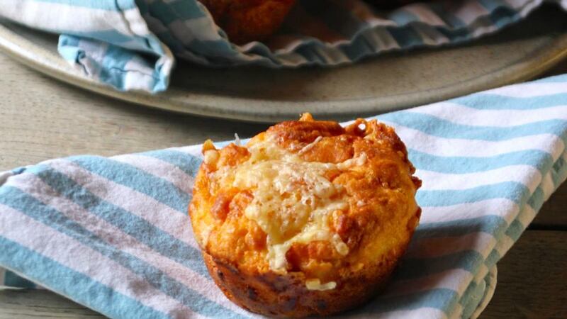 Ham and cheese muffins.