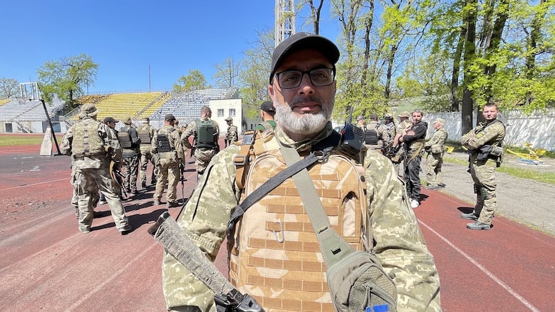 Melik Malhasyan (43), a businessman and member of the volunteer defence battalion of Irpin.