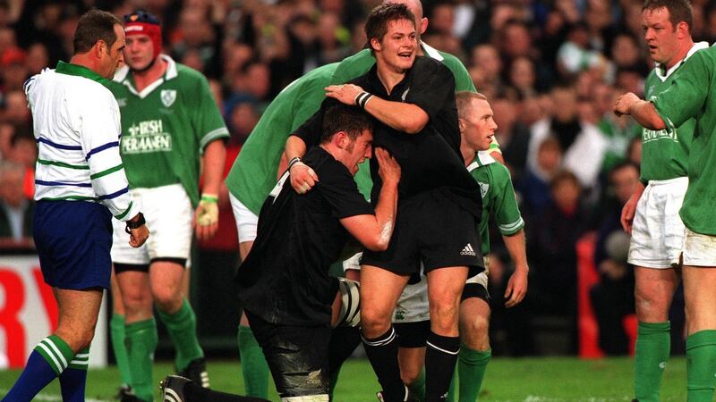 Former All Black Richie McCaw in action against Ireland in 2001. Photograph: Inpho