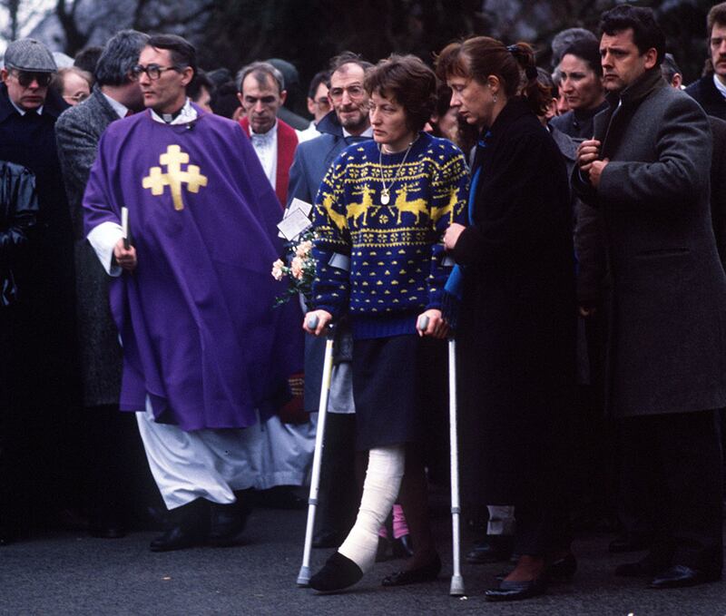 Geraldine Finucane at her husband Pat Finucane's funeral in 1989. Photograph: Pacemaker