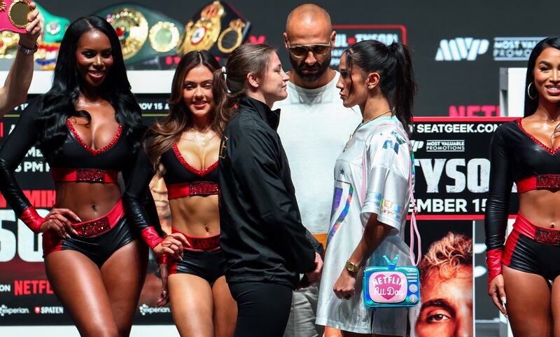 Katie Taylor and Amanda Serrano have shown a cautious respect for each other in the build-up to their clash on Saturday. Photograph: Ed Mulholland/Inpho
                        