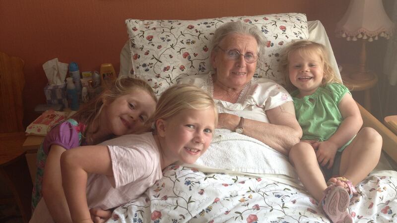 Pat Kirk with her grandchildren.