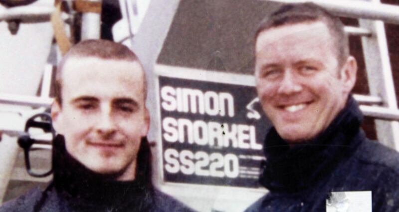 Firefighters Mark O’Shaugnessy (left) and Brian Murray who died in a fire at a disused building in Bray Co Wicklow in September 2007. Photograph: Niall Carson/PA Wire