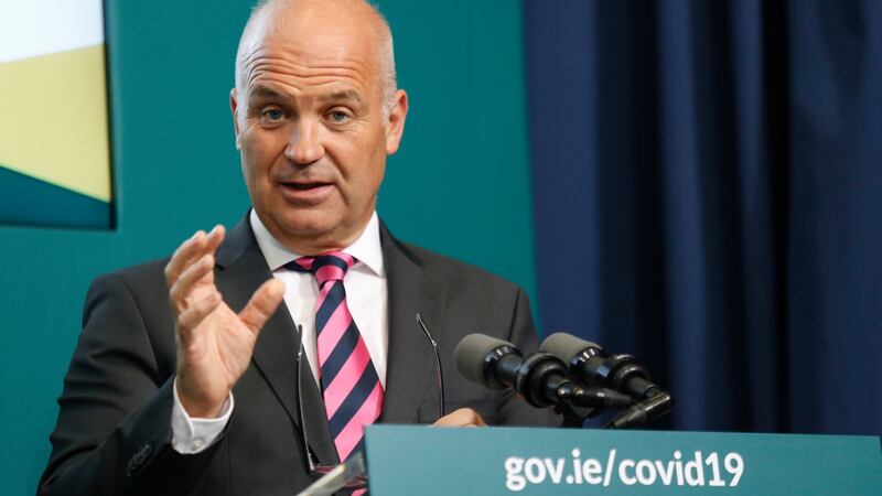 Chief medical officer Dr Tony Holohan speaking to the media at Government Buildings on the next phase of reopening society and business. Photograph: Leon Farrell/Photocall Ireland