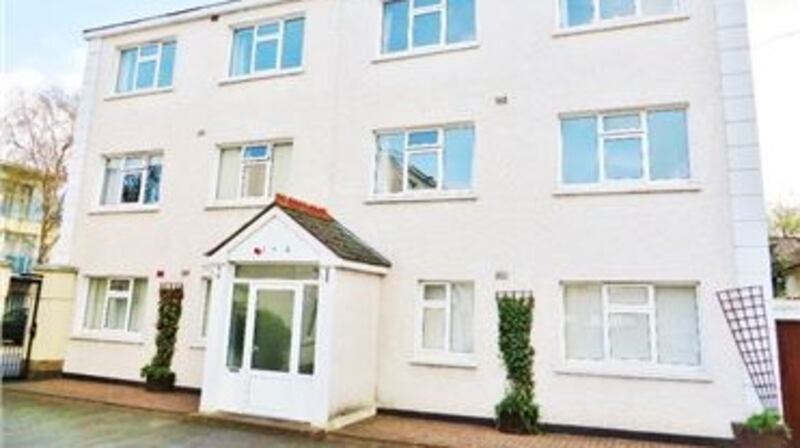 A two-bedroom apartment at Albert Court on Sandycove Road is listed at €299,950