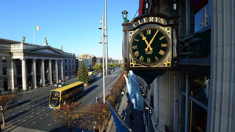 The Clerys clock on O’Connell Street. Photograph: Frank Miller