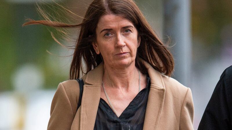 Sean Cox’s wife Martina arriving  at Preston Crown Court last week  for the trial of Roma supporter Filippo Lombardi accused of inflicting grievous bodily harm. Photograph: Peter Powell/PA