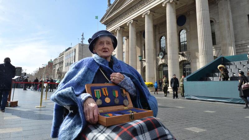 Sheila O’Leary, whose mother Lucy Agnes Smyth and father Thomas Francis Byrne were both in the GPO during the Easter Rising, died at the age of 97. Photograph: Alan Betson