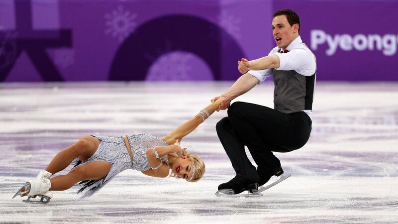 Aljona Savchenko and Bruno Massot of Germany in action in  the figure skating team event  at the 2018  Winter Olympics in Gangneung, South Korea on Monday. Photograph: John Sibley/Reuters