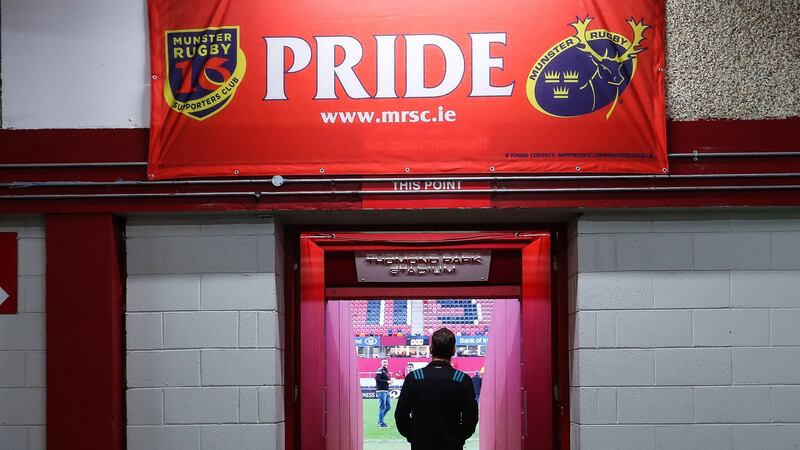 Munster head coach Johann van Graan on his way out at Thomond Park. Photograph:  Tommy Dickson/Inpho