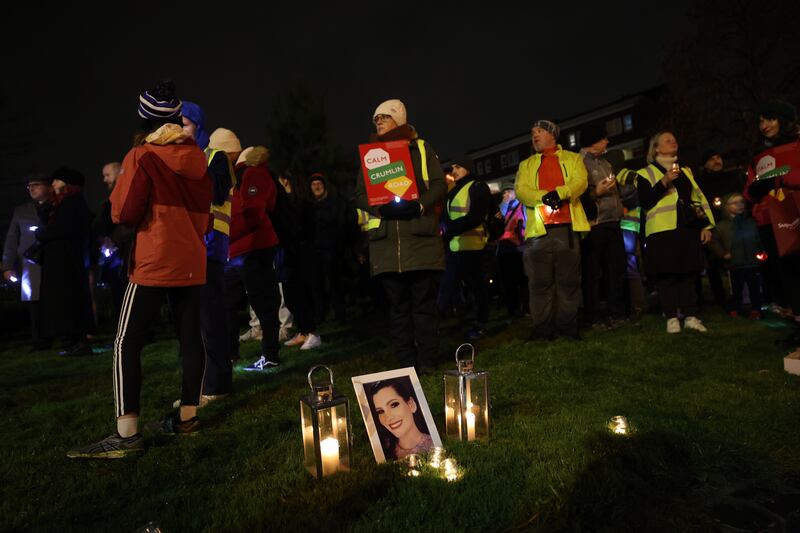 A photograph of Josilaine 'Josie' Ribeiro who died whilst cycling in the area a month ago as concerned residents gathered this evening at Dolphin's Barn bridge. Photograph: Nick Bradshaw/The Irish Times