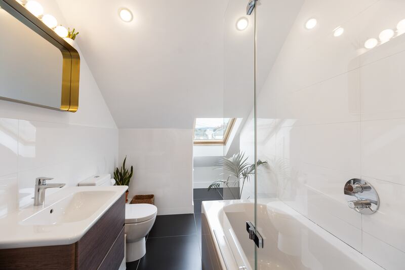 One of two bathrooms. Photograph: Viv van der Holst