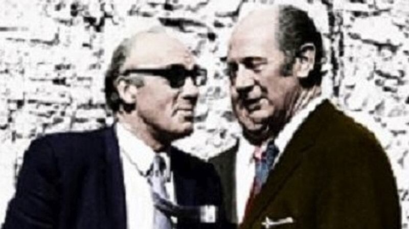 John Keane and Jack Lynch at a Munster final in the 1950s. Photograph courtesy of David Smith