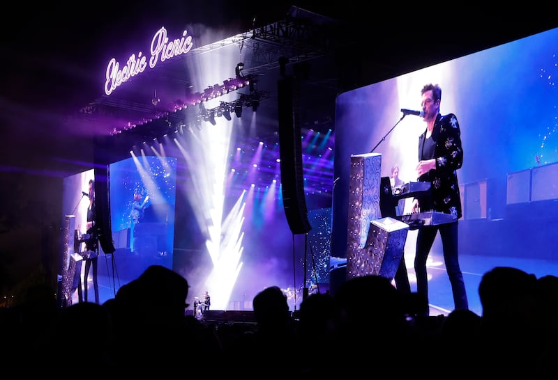 Electric Picnic: Brandon Flowers and The Killers on the main stage on Sunday night. Photograph: Alan Betson