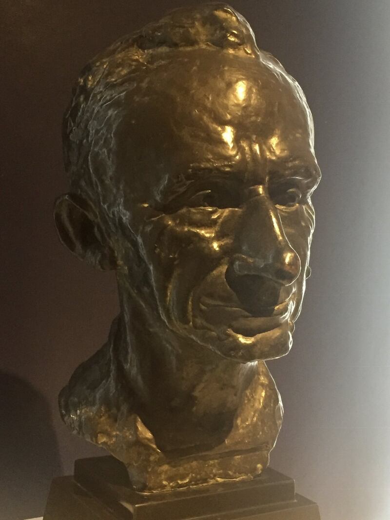 A 1947 bust of Seán O’Hegarty in Crawford Art Gallery by Breda O’Donoghue Lucci.