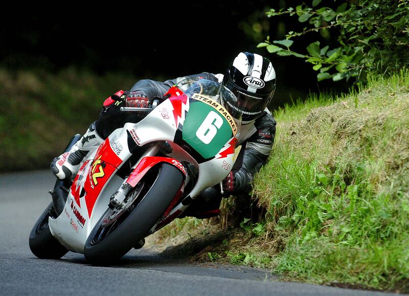 William Dunlop brushes the bank at the Mid Antrim in 2005. Photograph: Stephen Davison
