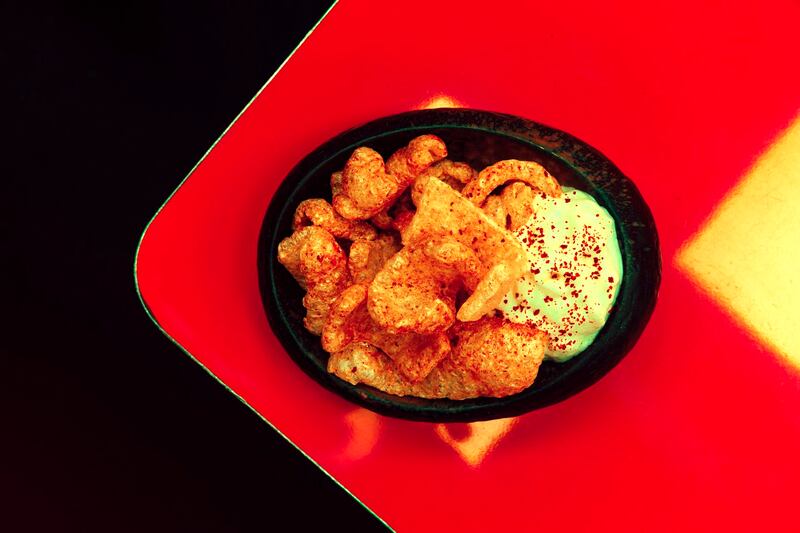 Crispy Fried Pork Skin with Velvet Cloud