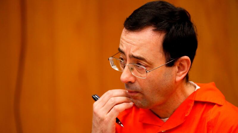 Former Michigan State University and USA Gymnastics doctor Larry Nassar in court in Michigan on Monday.  File photograph: Jeff Kowalsky/AFP/Getty Images
