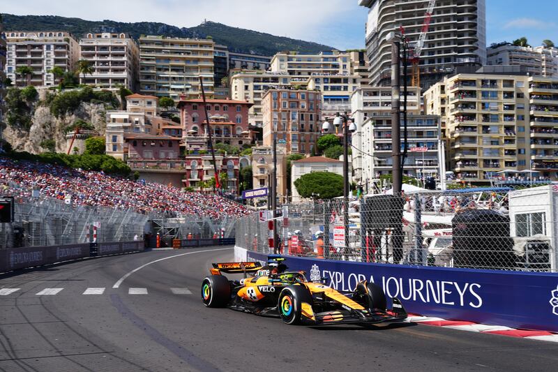 McLaren's Lando Norris during the Monaco GP Circuit de Monaco in Monte Carlo. Photograph: David Davies/PA