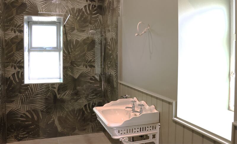 An original sink was recovered from the attic and put in the downstairs bathroom of Cloverhill, outside Ballinamore. 