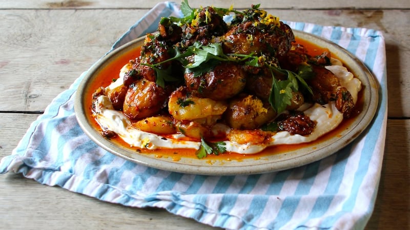 Patatas bravas with a picada twist.