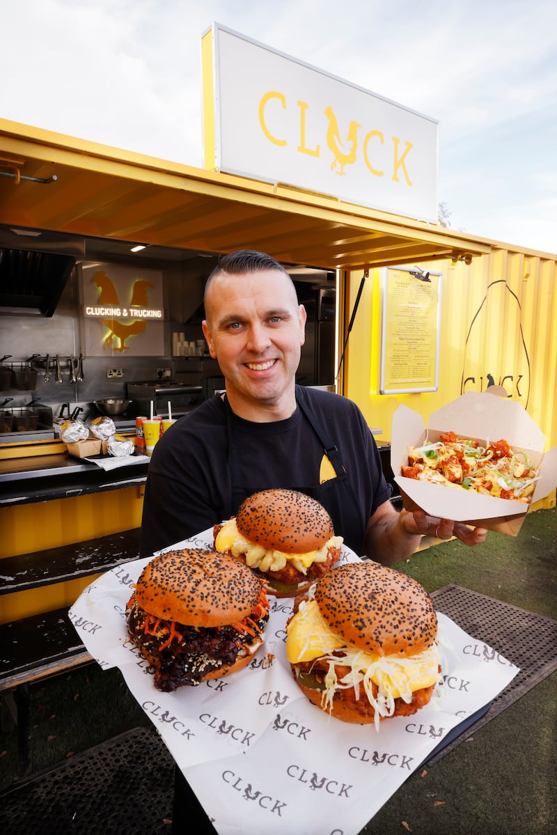 Cluck Chicken Truck owner Ian Ussher offers tasty food and a great ordering set-up at his food truck. Photograph: Alan Betson

