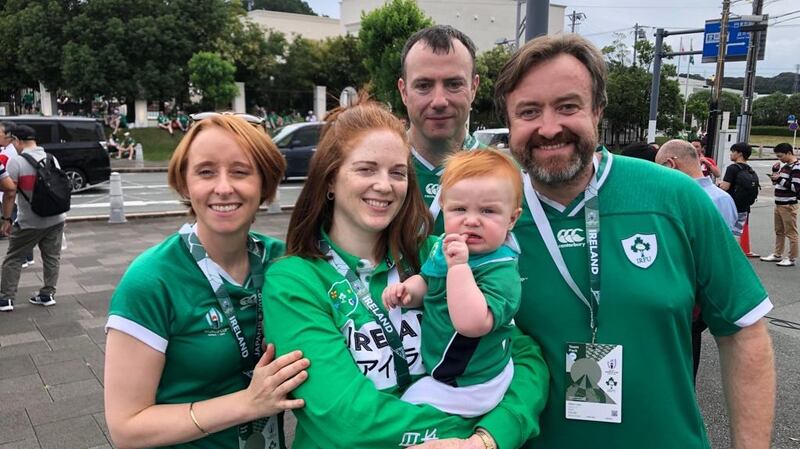 Two-year-old Dónal Grace was in danger of adoption as a lucky mascot by the home supporters. Photograph: Frank McNally