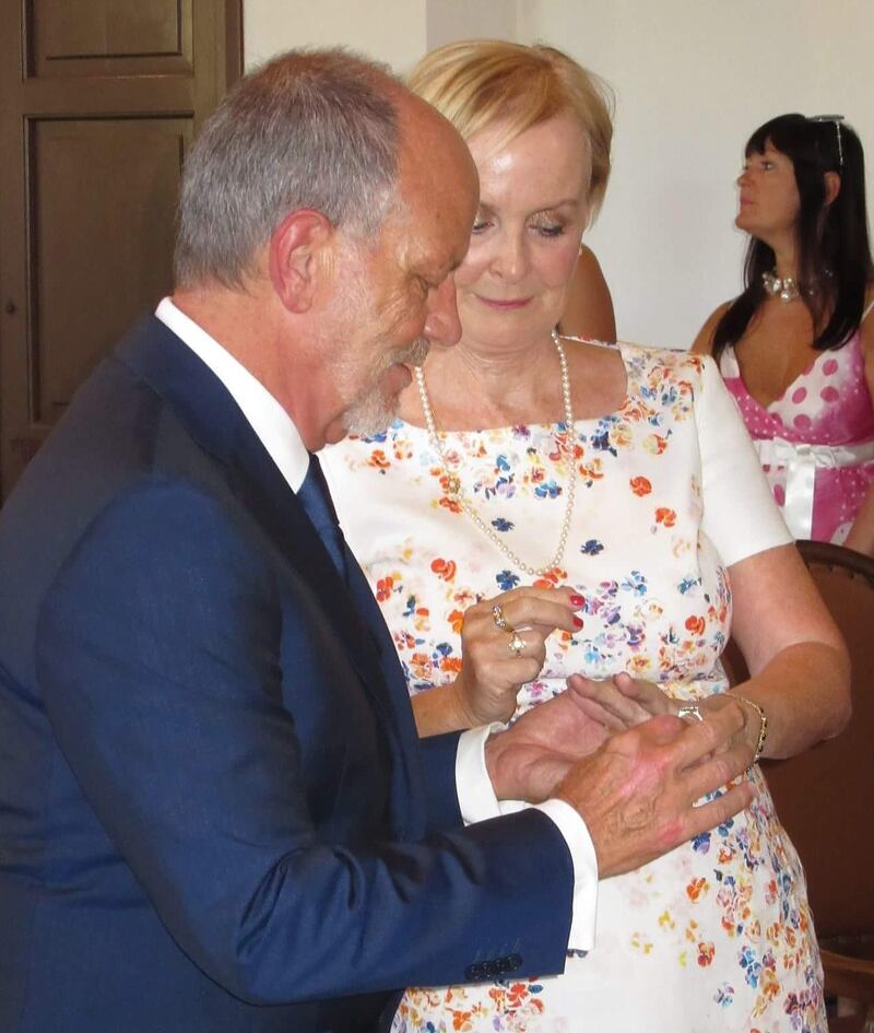 Orna and Tom on their wedding day.