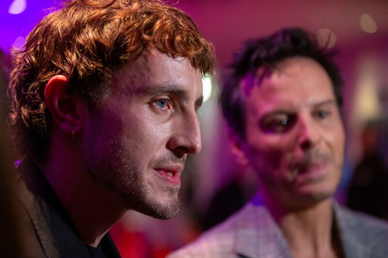 Mescal (left) and Scott at the screening. Photograph: Tom Honan/The Irish Times