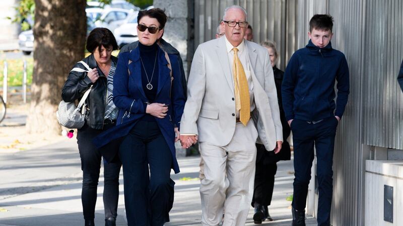 Geraldine and Patric Kriegel arriving at the Criminal Courts of Justice on Tuesday. Photograph: Tom Honan