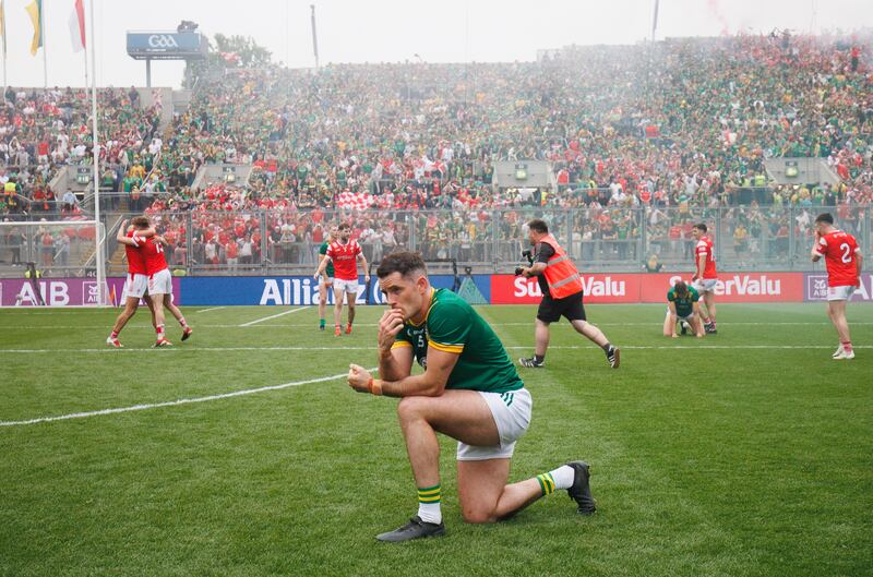 Meath's Donal Keogan dejected after the game. Photograph: Tom Maher/Inpho