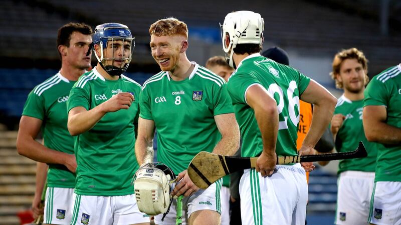 Limerick’s Cian Lynch celebrates after their win over Clare in the Munster GAA Senior Hurling Championship quarter-final at Semple Stadium last Sunday. Photograph: Ryan Byrne/Inpho
