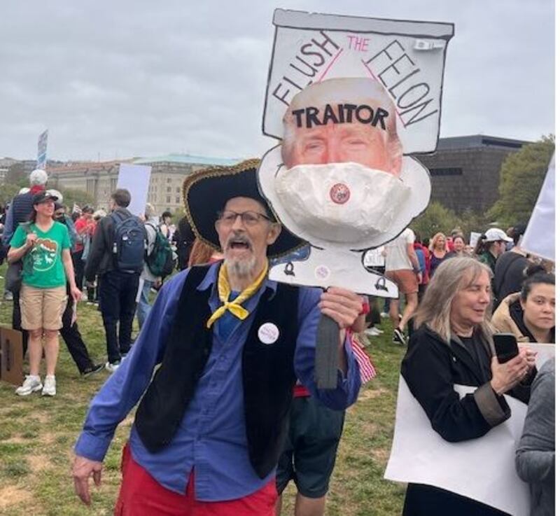 Anti-Trump protests in Washington, DC, on April 5th, 2025. Photograph: Keith Duggan