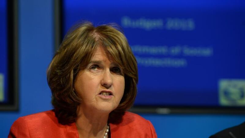 Tánaiste and Minister for Social Protection Joan Burton at Government Buildings yesterday. Photograph: Cyril Byrne/The Irish Times
